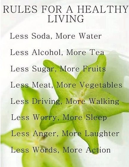 Rules For Healthy Living for the new year! :)
