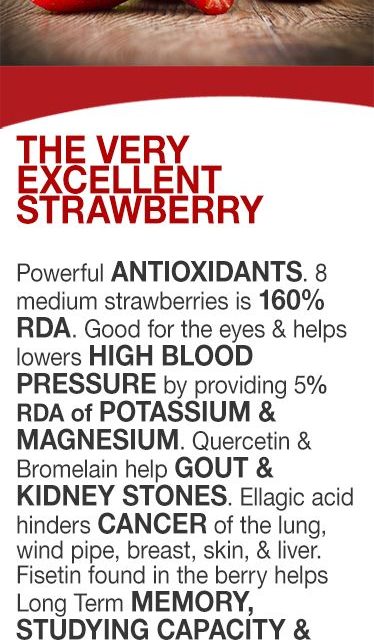 The Berry Excellent strawberry  Powerful ANTIOXIDANTS. 8 medium strawberries is …