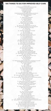 100 Self Care Ideas, Inspiration and Activities | Elizabeth Dhokia