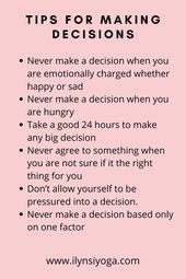 Tips for Making Decisions